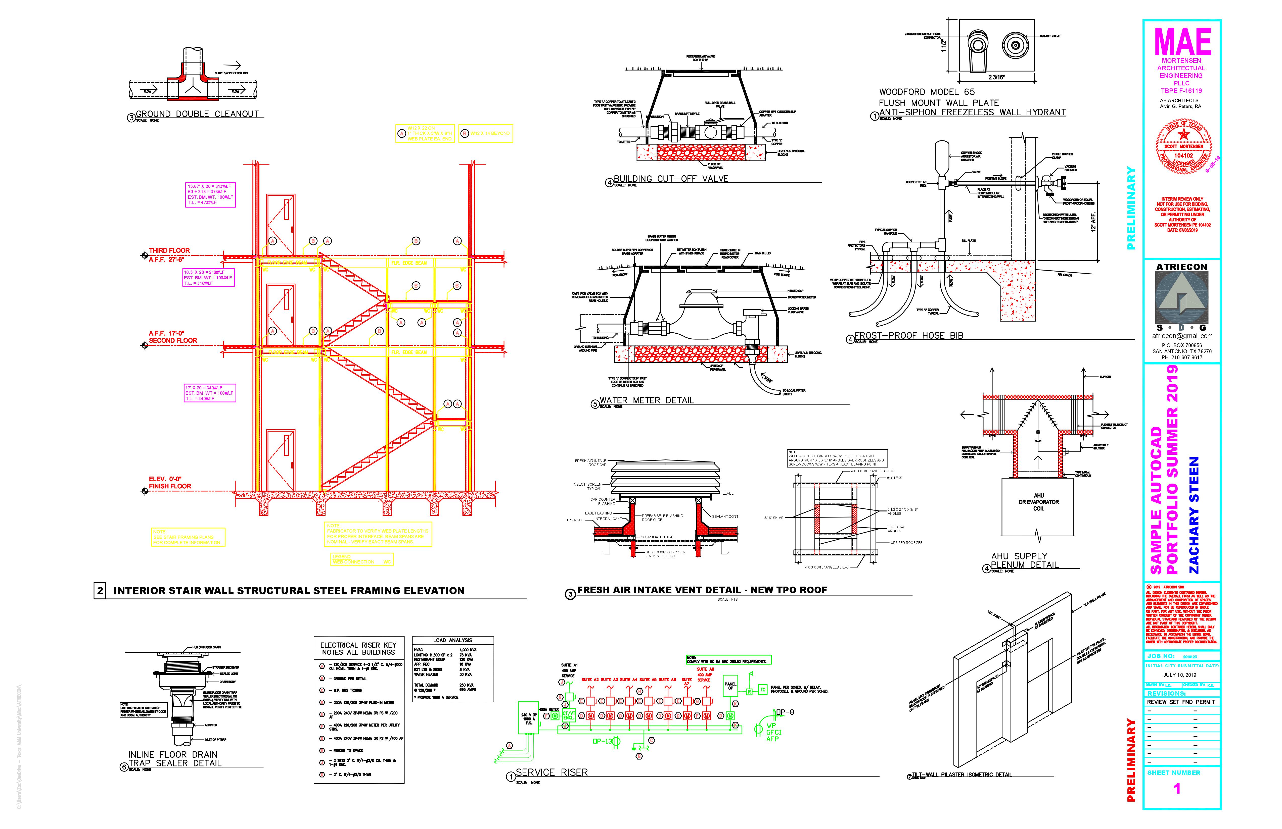 Some snazzy AutoCAD drawings that Zachary drew